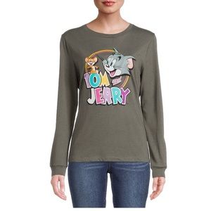 Tom & Jerry Juniors Long Sleeve Graphic T-Shirt Size XL